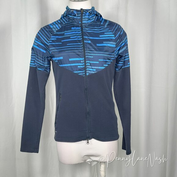 Nike Tops - Nike Running Fanatic Dri Fit Full Zip Hoodie Size S Blue